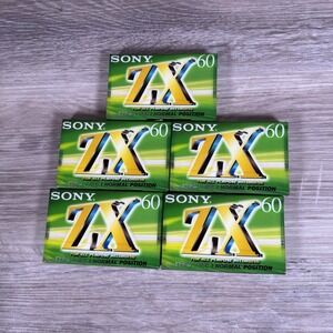 Lot of 5 New Sealed SONY ZX 60 ZX60 Blank Audio Cassettes‎ Cassette Tape Tapes